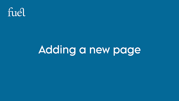 Adding a new page