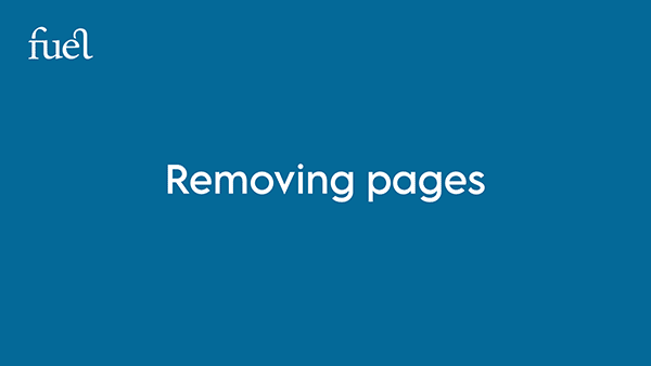 Removing pages