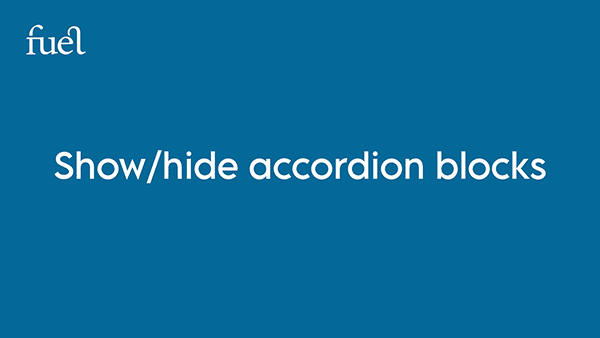 Show/Hide Accordian Blocks